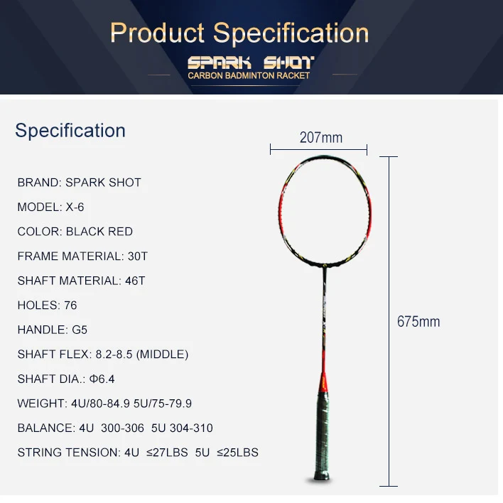 Altus modulus ipsum Badminton Reticulo cum 6.4mm Shaft: Power et Suaditus in omni adductius